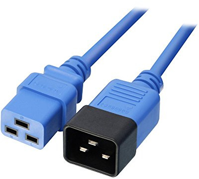 LINDY 30120 IEC-Netzverlängerung C19 auf C20 blau 1m extern, 1 Meter