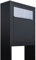Standbriefkasten, Design Briefkasten Base Stand Schwarz/Edelstahl - Bravios
