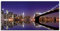 ARTland Leinwandbilder Wandbild Bild auf Leinwand 100x50 cm New York City Skyline USA Amerika Stadt Nacht Brooklyn Bridge S6FE