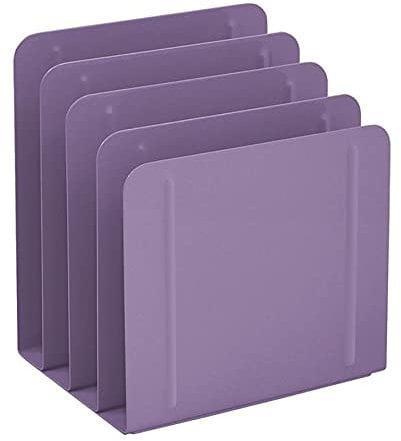 Acrimet 4-fach vertikaler Aktenhalter aus Metall, Schreibtisch-Ablage, kompakte und effiziente Lösung für Dokumente und Ordner – Violettfarben