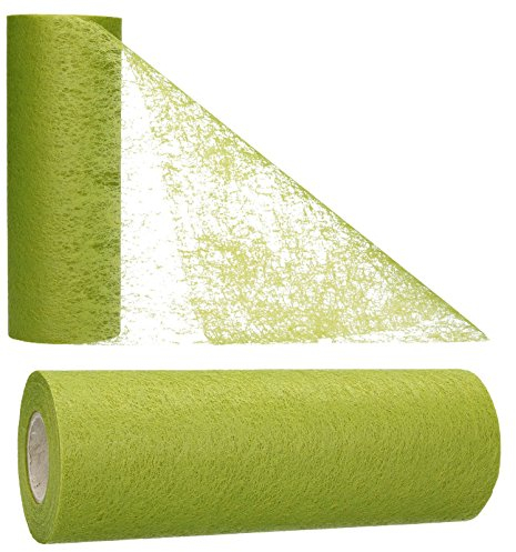 AmaCasa Tischläufer Olivgrün (23 cm x 20 m) – Hochwertiges Vliesband für stilvolle Tischdekoration bei Hochzeiten, Geburtstagen & besonderen Anlässen