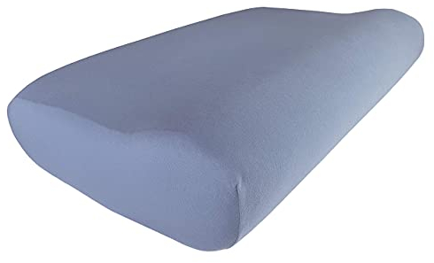 Edda Lux Bezug passend für PILLOWISE Nackenstützkissen, 55 x 35 cm, formbeständiger Jersey Kissenbezug aus 100% Baumwolle, in Jeansblau