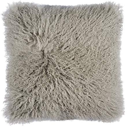 PAD - Glory - Kissenhülle, Kissen - Lammfell - Lammfellkissen - Light Grey, Hellgrau - 40 x 40cm - Lieferung erfolgt OHNE Füllung!