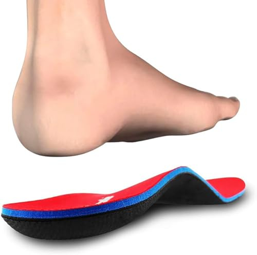PCSsole Orthopädische Einlegesohlen für Plattfuß,Fersensporn,Plantarfasziitis, Schuhe Einlagen für Arbeitsschuhe, Sport,Schuheinlagen für Damen und Herren,Rot, EU41-42