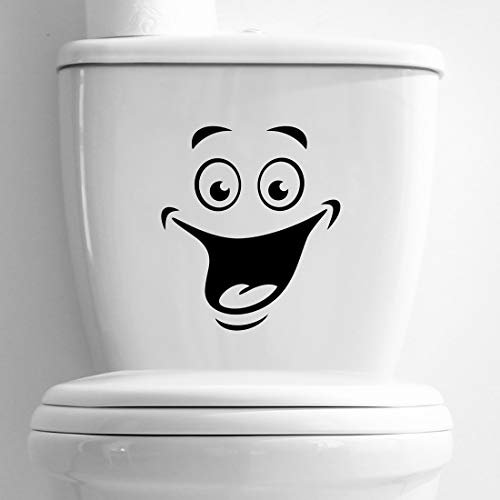 Smile Sticker mural humoristique pour salle de toilette Décoration de maison Cuisine Papier peint Décoration de salon Décoration murale Décoration de salle de séjour Décoration murale