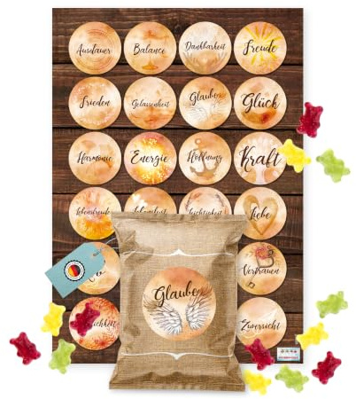 Logbuch-Verlag 24 mini Fruchtgummi Päckchen Motivation Sprüche kleines Geschenk Give-Away Süßigkeit für Freunde Kollegen Kunden