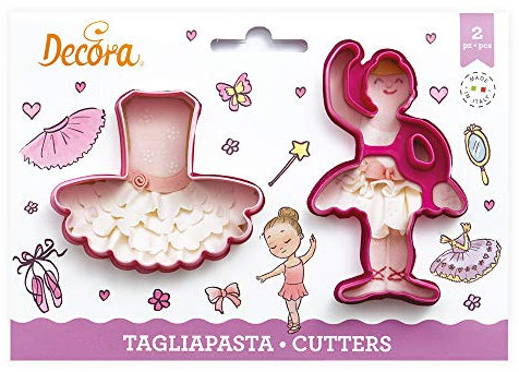 Dream' s Party Kit 2 TAGLIAPASTA Danza Classica a Forma di tutù e Ballerina - formine Taglia Biscotti per Creare Fantastici Dolci e decori Torte - Ideale per Decorazioni in Pasta di Zucchero