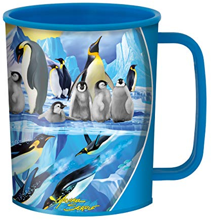 3D LiveLife Gobelet - Plongeon des Pingouins de Deluxebase. Gobelet Art Lenticulaire Océan 3D. Gobelets en plastique de 300 ml enfants illustrations originales licence artiste renommé Michael Searle