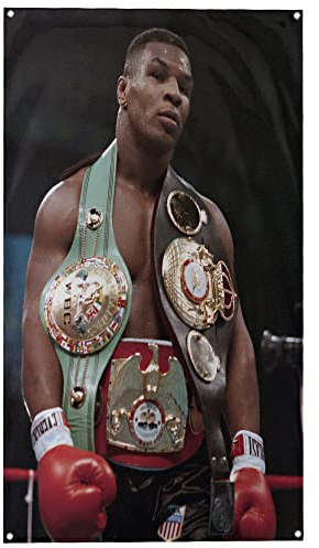 Banger - Mike Tyson Undisputed Heavyweight Boxing Champion Motivierend Inspirierend Büro Gym Wohnheim Wanddekoration Design auf einer 90 x 150 cm Flagge mit 4 Ösen zum einfachen Aufhängen Authentische