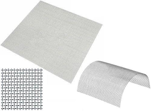 Vandicka 2 PCS Stainless Steel Wire Mesh Sheet - 15 x 15 cm Square Fine Metal Mesh - 20 Mesh Metal Wire Gauze - Rodent Proof Drain Cover Mesh Filter