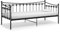 vidaXL Schlafsofa Bettgestell Tagesbett Metallbett Bettsofa Einzelbett Bett Gästebett Sofabett Sofa Couch Jugendbett Schwarz Metall 90x200cm