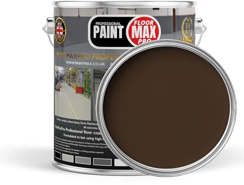 PaintMax Industrial PU350 Polyurethane Concrete Floor Paint Coating (Brown, 10 Litre)
