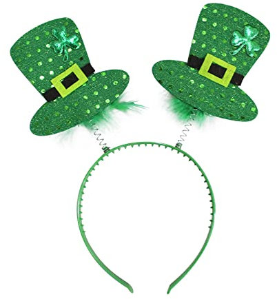 Andiker St. Patrick Day Stirnband, grüne irische Haarreifen, lustiger Glitzerkopf, Bobber für Kinder, Erwachsene, Partyzubehör, Einheitsgröße (Haarband)