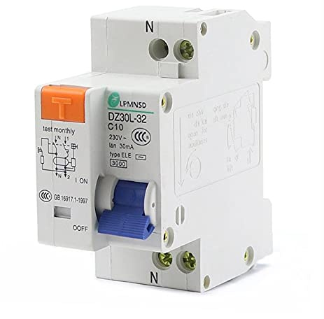 CZKE DZ30L-32 1P +N Mini disjoncteur de disjoncteur 230V Disjoncteur du Dispositif de Fuite Rail Installer 1 0A 16A 20A 25A 32A (Rated Current : 20A)