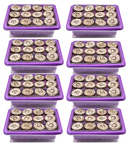 KDXYSL 8 Pièces Mini Serre pour Semis, Plateau de Semis de PVC avec Dôme d'Humidité Réglable Propagateur Plateaux de Démarrage Semences Bacs à Semis pour Croissance Semence