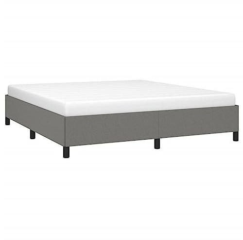 vidaXL Polsterbett, Bett Bettgestell mit Lattenrost, Schlafzimmerbett Doppelbett mit Stützbeinen, Bettrahmen Schlafzimmermöbel, Dunkelgrau 180×200cm Stoff