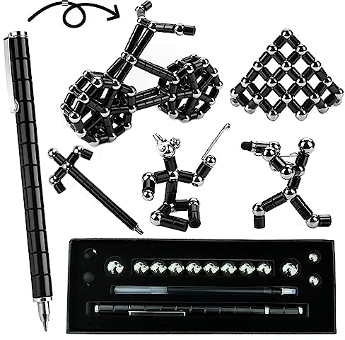 TYJHAFN Magnetic Fidget Pen Toys For Ages 8-13 - Gifts Teenage Boy Girl Magnet Decompression Toy 10 11 12 13 14 15 Year Old Gift Ideas Pens Teens Cool Presents 10-15 Old, Small-black