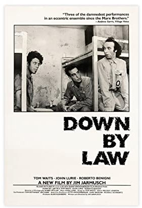 EDSC Klassisches Filmposter Down by Law, Leinwand-Poster, Schlafzimmer, Dekoration, Sport, Landschaft, Büro, Raumdekoration, Geschenkrahmen: 50 x 75 cm