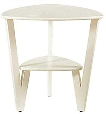 ANIFM Amerikanische 2-lagige dreieckige Seite, Schlafzimmer-Nachttisch aus massivem Holz, kreativer Sofa-Beistelltisch, einfacher Kleiner Couchtisch, weiße Feito NA China Comfortable Anniversary