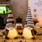 Kaffee Wichtel Herbstdeko Wichtel, Sommer Wichtel Figuren Erntedankfest Plüsch Ornament Schwedischer Tomte Wichtel für Kaffeestation, Rudolph Puppe Figure Deko für Küche Bauernhaus (2 Stück mit Licht)