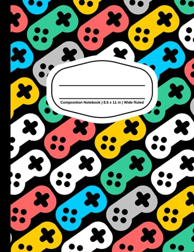 Composition Notebook Wide Ruled: Wide-Ruled Lined Paper Notebook Journal CN01 | Ideal for Teens Kids Students | Video Game Controllers Colorful (Wide Ruled Composition Notebooks)