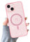 Custodia per iPhone 15 Glitter Trasparente Ragazze Donne [Compatibile con MagSafe], Cover Magnetica Telefono Scintillante Antiurto Protezione Fotocamera Custodia iPhone 15 - Rosa