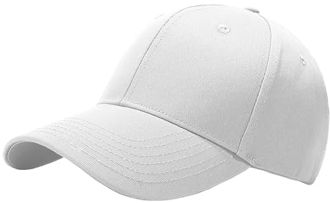 Taeku Baseball Cap, Herren Damen Basecap Schnell Einfarbig Baseballmütze 100% Baumwolle Baseballkappe Outdoor Sonnenhut (Weiß)