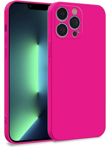 MyGadget Hülle für iPhone 13 Pro Max - Zweilagige Handyhülle mit Kameraschutz - Cover mit Innenfutter & Silikon außen - Magenta Rot