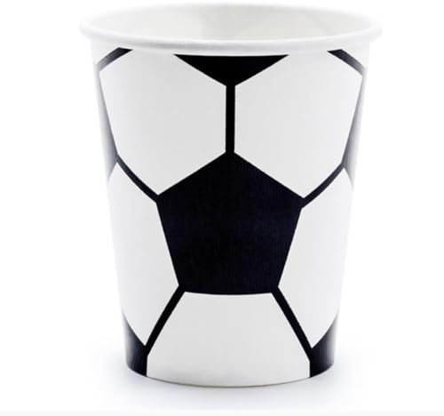 Football Party Decorations | For Kid's / Adult Birthday Parties and Football Themed Celebration Plates (Paper Cups Pack of 6)