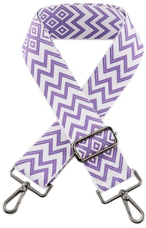 Whakano Schultergurt Taschengurt Verstellbarer Breit 5CM,Längenverstellbarer 75-135cm Schulterriemen,Taschengurte zum Wechseln,Zubehör für Tragetaschen Handtaschen Crossbody,Schwarz Schnalle,Lila