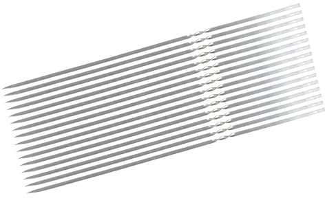 Long Flat Metal Barbecue Skewers for Grilling Turkish Adana Kebabs, 35cm 6pcs