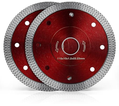 Flintronic Disco da Taglio Diamantato, Disco Diamantato, 2 Pezzi 115mm Cemento Glass Cutting Disc, per il Taglio di Porcellana, Ceramica Dura, Piastrelle, Marmo, Granito, Professionale Secco e Umido