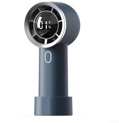 Lioaeust Ventilador portátil, 3000 mAh, 100 velocidades, velocidad continua, ventilador de mano, aire acondicionado portátil con pantalla digital de alimentación inteligente (azul)