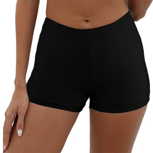QEEUIFT Short de Bain Femme Maillot de Bain contrôle du Ventre Short de Natation Séchage Rapide Boardshorts sous-Couche de Natation Short de Bain Femme Maillot de Bain Court(Noir)