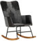 Schaukelstuhl Schwarz Echtleder und Canvas,339694