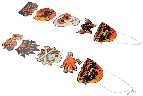SEWOART 1 Paar Halloween-hängedekorationen Ornament Kranz Aufhänger Halloween-requisite Schild Zum Aufhängen An Der Haustür Türschild Zum Aufhängen Türschild Für Halloween Zeichen Papier