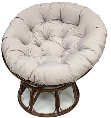 Hiseng Papasansessel Kissen Sitzauflage, Rundes Papasan Stuhlkissen, Wasserdicht Dicke Stuhlkissen Bequem & Weich Sitzkissen Hängesessel für Indoor Outdoor Garten Stuhlauflage (Grau,120cm)