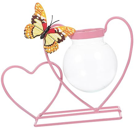 Yardenfun Hydroponischer Pflanztopf Aus Glas in Herzform Eisenkunst Für Die Präsentation Von Grünpflanzen