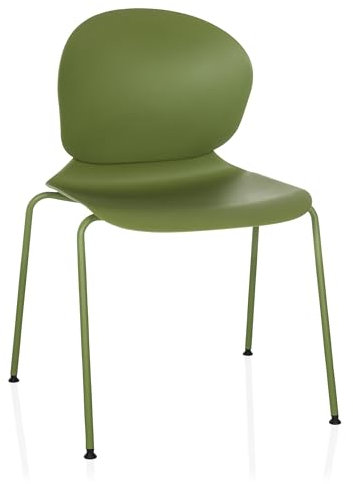 hjh OFFICE Besucherstuhl stapelbarer T36 VI Kunststoff Vierfußstuhl, pflegeleichter Stuhl Stapelstuhl, Grün