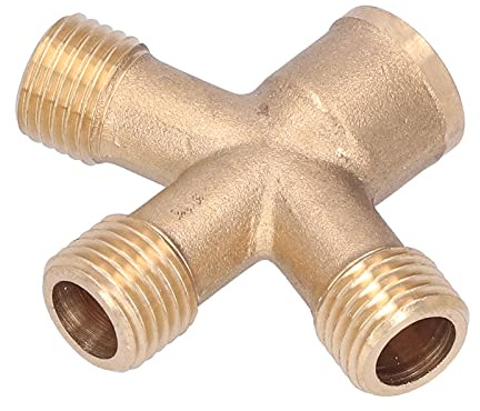KIMISS Hose Splitter Gasoline, Cross Garden M14 Thread 4‑Way Connector Engine Sprayer Piston Pump Pool Filter Pump Pipe Fittings for Agricultural Spraying Splitters Outlet Joint Fork