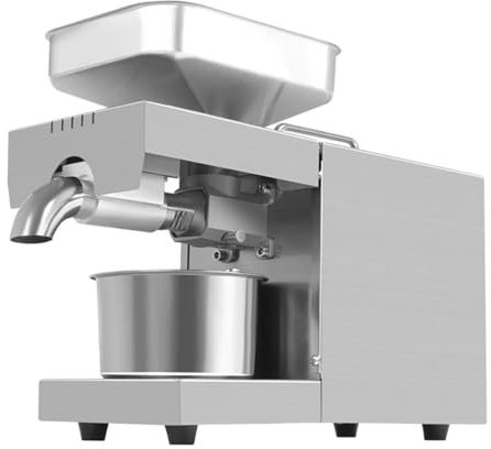 Automatische Ölpresse Maschine, 600W Elektrische Ölmühle Kaltpresse Heißprsse, 200℃ Vorwärmtemperatur, Edelstahl Pressmaschine für Erdnussöl Teeöl Walnussöl Olivenöl