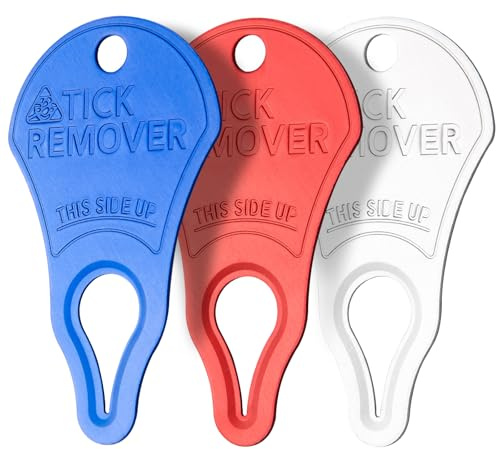 Dimsem 3 Pack Portable Tick Removal Tools, Tick Remover Tools for Dogs, Pets and Humans, Efficient, Safe and Reliable, Tick Key Essentials for Outdoor Activities