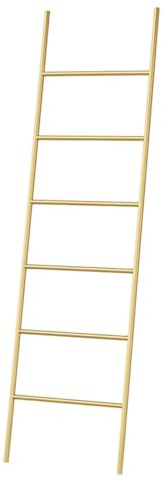 Blanket Ladder, 6-Tier Metal Towel Rack,Freestanding Blanket Rack for Bedroom,Free Standing Wall Leaning Towels Clothes Drying Rack Stand for Living Room Home Decor(50x170cm(20x67inch), Gold)