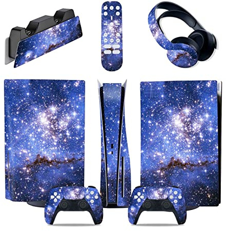 Sin Espuma Y Sin Burbujas 07393 Para PS5 Consola Disc Edition & Digital Pegatina Vinilo Calcomanía Cubierta Para Ps5 Mando & Estación Carga & Auriculares & Multimedia(Digital Edition)