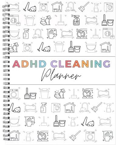 ADHD Daily, Weekly And Monthly Home Cleaning Planner Book For Adults | Colourful Checklist, Schedule And Household Task Organiser Bundle