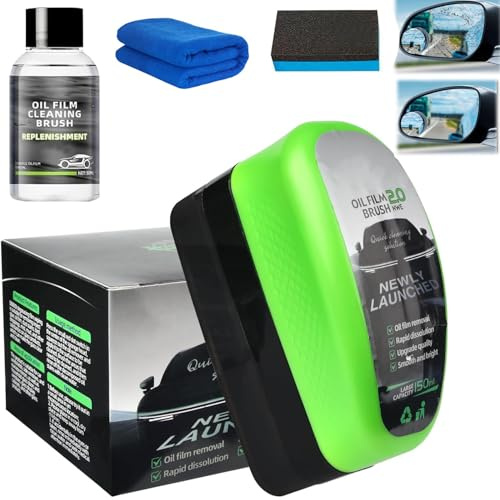 Car Window Cleaner with Supplement, Clear Vision Car Glass Cleaner | Effortless Clean, Environmentally Safe Formula, Easy to Clean, Enhanced Safety, Wide Application Improve Clarity Visibility