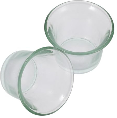 STOBAZA 2 Pièces Coupelles en Verre pour Mangeoire à Oiseaux Extérieure, Résistantes aux Intempéries, Faciles à Nettoyer, pour Jardin et Balcon, Mangeoire Ronde Décorative pour Petits