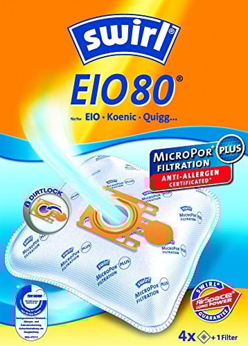 2 Pakete Swirl Staubsaugerbeutel EIO80 / EIO 80 MicroPor Plus AirSpace für EIO , Alaska, Hanseatic