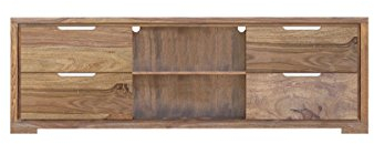SAM® Longboard TV-Schrank White Mountain III aus Sheesham, Zwei Ablageflächen, Vier Schubladen