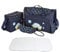 FakeFace Oxford Gewebe Cartoon 4er-Set Babytasche Wickeltasche Mutter Windeltasche Handtasche Schultertasche Flaschenhalter (Dunkelblau Wagen)